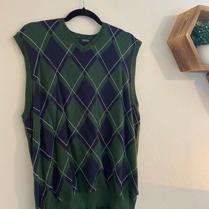 plaid knitted sweater